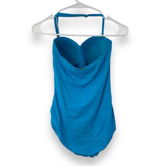 NEW Anne Cole Twist Front Halter One Piece Swimsuit Size 6 Cerulean Blue Bandeau - Picture 10 of 12
